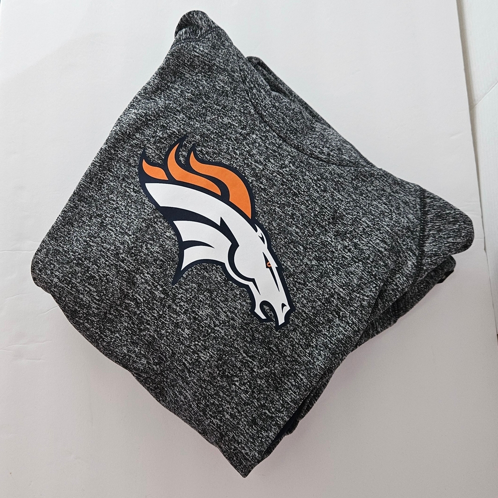 Women's Fanatics Denver Broncos Cowl Neck Hoodie - Heathered Grey - X-Large